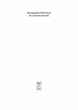 Imagen de portada: Homographen-Wörterbuch der deutschen Sprache 1st edition 9783110146417