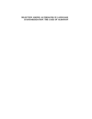 Imagen de portada: Selection among Alternates in Language Standardization 1st edition 9789027975423