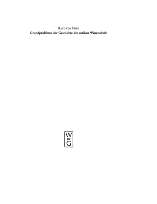 Cover image: Grundprobleme der Geschichte der antiken Wissenschaft 1st edition 9783110018059