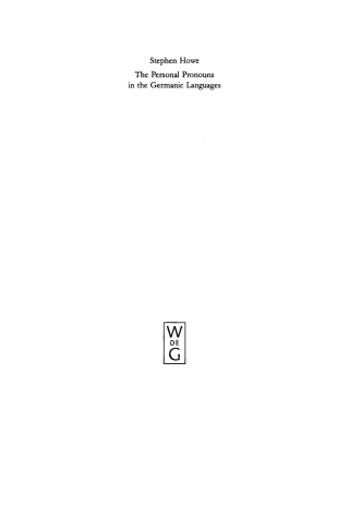 Cover image: The Personal Pronouns in the Germanic Languages 1st edition 9783110146363