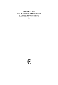 Omslagafbeelding: Materialien zur neutestamentlichen Handschriftenkunde I 1st edition 9783110012606