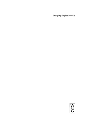 Imagen de portada: Emerging English Modals 1st edition 9783110166545
