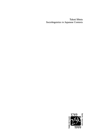 Cover image: Sociolinguistics in Japanese Contexts 1st edition 9783110149791