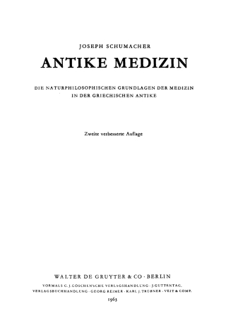 Titelbild: Antike Medizin 2nd edition 9783110013382