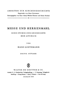 Cover image: Messe und Herrenmahl 3rd edition 9783110012378