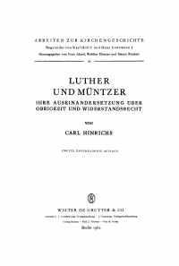 Imagen de portada: Luther und Müntzer 2nd edition 9783110012330