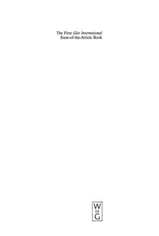Cover image: The First Glot International State-of-the-Article Book 1st edition 9783110169546
