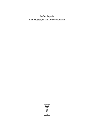 Titelbild: Der Mosesegen im Deuteronomium 1st edition 9783110150629