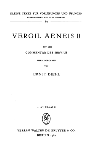 Cover image: Aeneis II 2nd edition 9783110013177