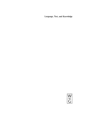 Imagen de portada: Language, Text, and Knowledge 1st edition 9783110167245