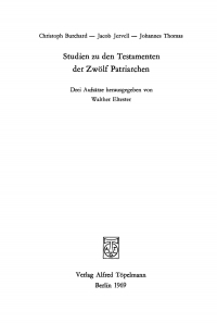 Imagen de portada: Studien zu den Testamenten der Zwölf Patriarchen 1st edition 9783110025873