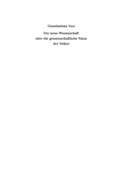 Titelbild: Die neue Wissenschaft über die gemeinschaftliche Natur der Völker 2nd edition 9783110168907