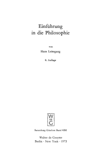 Cover image: Einführung in die Philosophie 8th edition 9783110046267