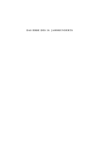 Cover image: Das Erbe des 19. Jahrhunderts 1st edition 9783110052015