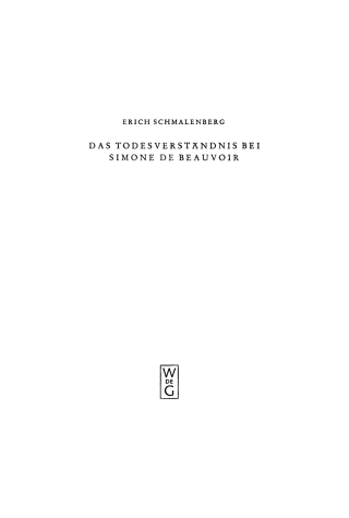 Imagen de portada: Das Todesverständnis bei Simone de Beauvoir 1st edition 9783110040364