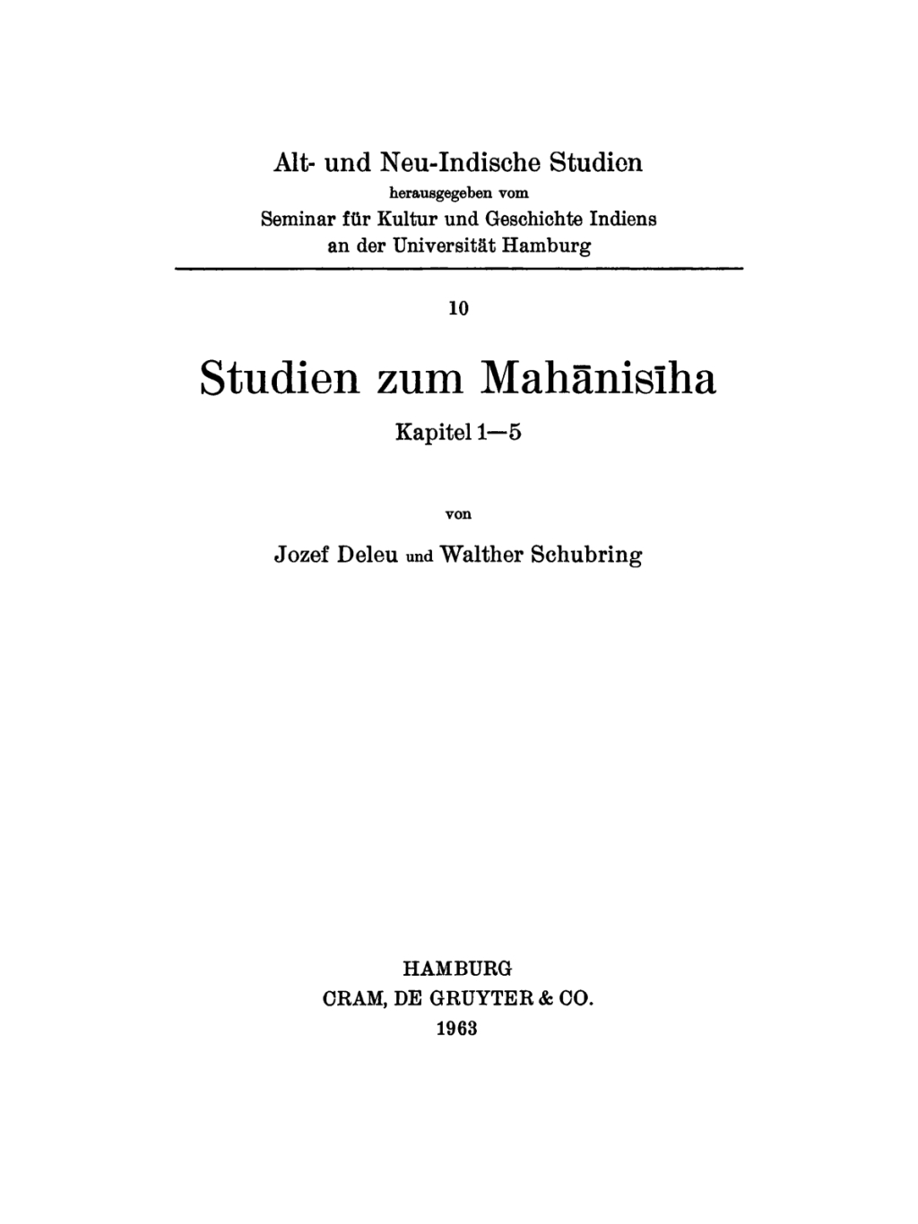 ISBN 9783110009552 product image for Studien zum Mahanisiha. Kapitel 1–5 - 1st Edition (eBook) | upcitemdb.com