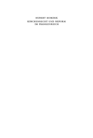 Cover image: Kirchenrecht und Reform im Frankenreich 1st edition 9783110018264
