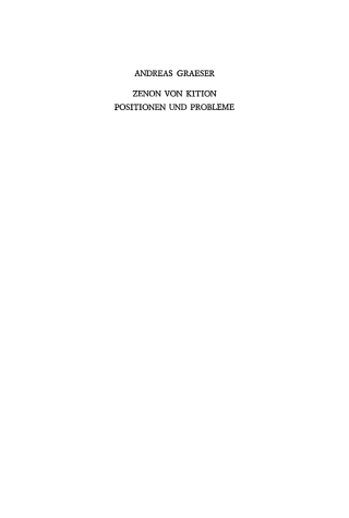 Cover image: Zenon von Kition 1st edition 9783110046731