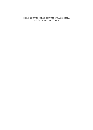 Cover image: Comicorum Graecorum Fragmenta in papyris reperta 1st edition 9783110040463