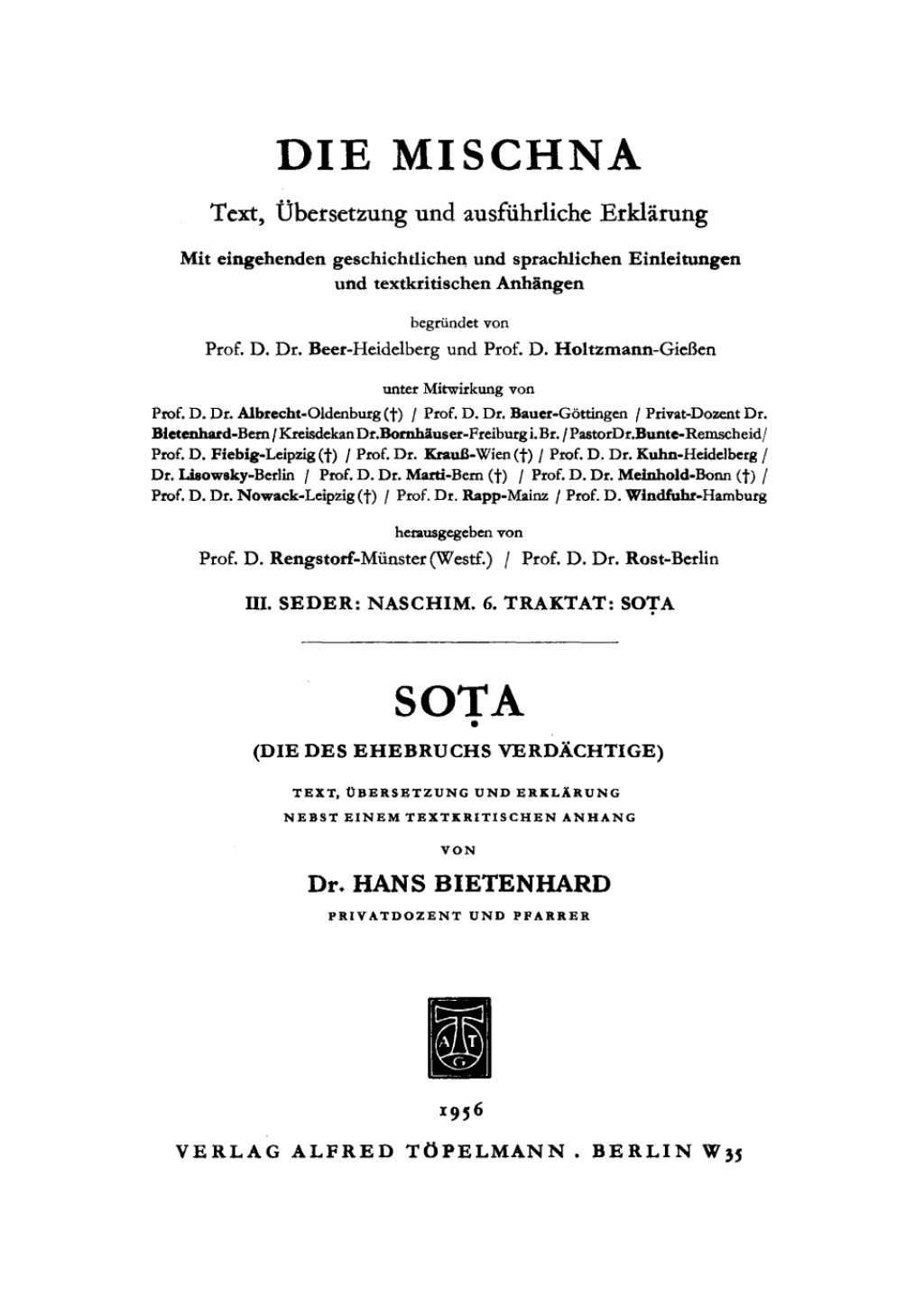 ISBN 9783110052268 product image for Sota (Die des Ehebruchs Verdächtige) - 1st Edition (eBook) | upcitemdb.com