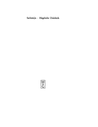Cover image: Hegelsche Dialektik 1st edition 9783110018394