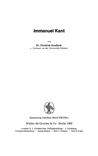 Cover image: Immanuel Kant 1st edition 9783110027488