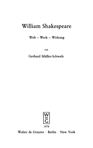 表紙画像: William Shakespeare 1st edition 9783110075458