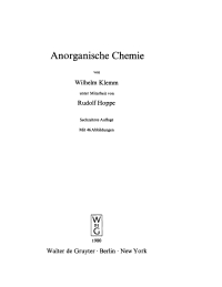 Imagen de portada: Anorganische Chemie 16th edition 9783110079500