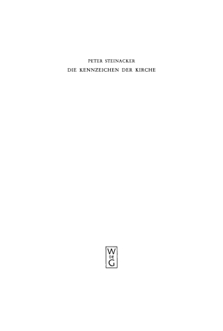 Imagen de portada: Die Kennzeichen der Kirche 1st edition 9783110084931