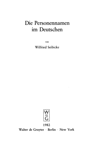 表紙画像: Die Personennamen im Deutschen 1st edition 9783110079845