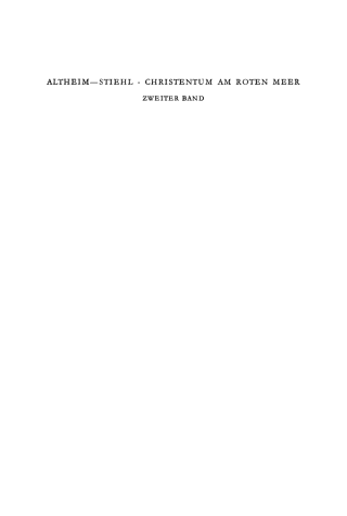 Cover image: Franz Altheim; Ruth Stiehl: Christentum am Roten Meer. Band 2 1st edition 9783110037913