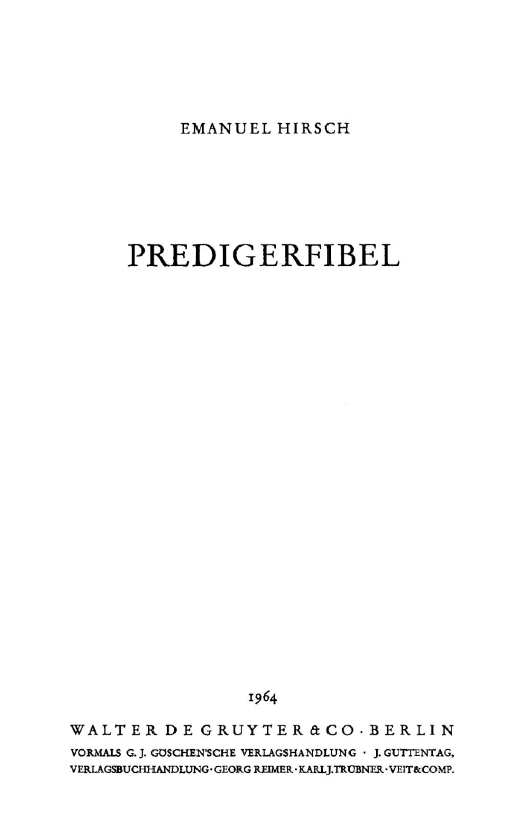 Predigerfibel 1st Edition