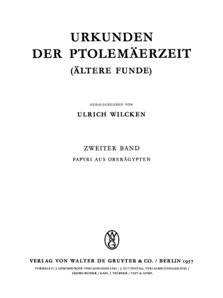 Cover image: Papyri aus Oberägypten 1st edition 9783110057126