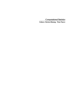Imagen de portada: Computational Statistics 1st edition 9783110084191