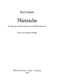 Imagen de portada: Nietzsche 4th edition 9783110086584