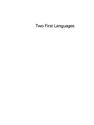 Imagen de portada: Two First Languages 1st edition 9783110131338