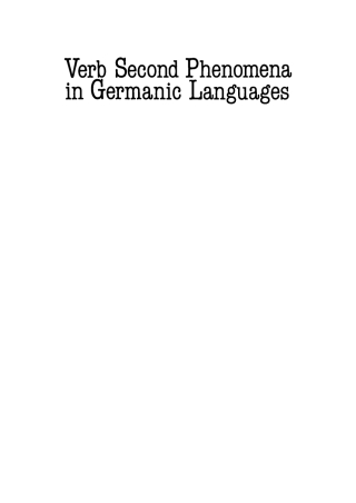Imagen de portada: Verb Second Phenomena in Germanic Languages 1st edition 9783110131345