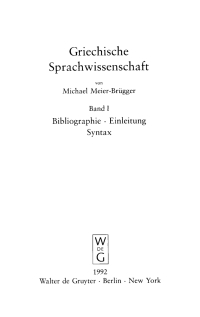 Imagen de portada: Bibliographie. Einleitung. Syntax 1st edition 9783110125504