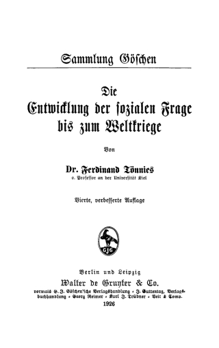 Cover image: Die Entwicklung der sozialen Frage bis zum Weltkriege 1st edition 9783110122381
