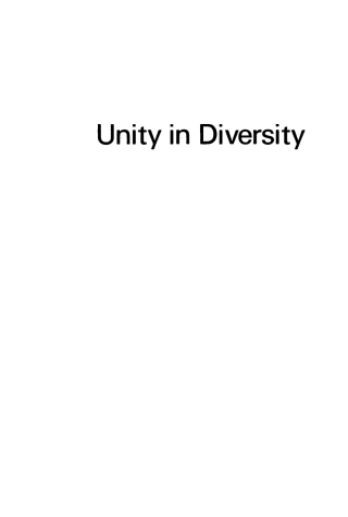 صورة الغلاف: Unity in Diversity 1st edition 9783110133530