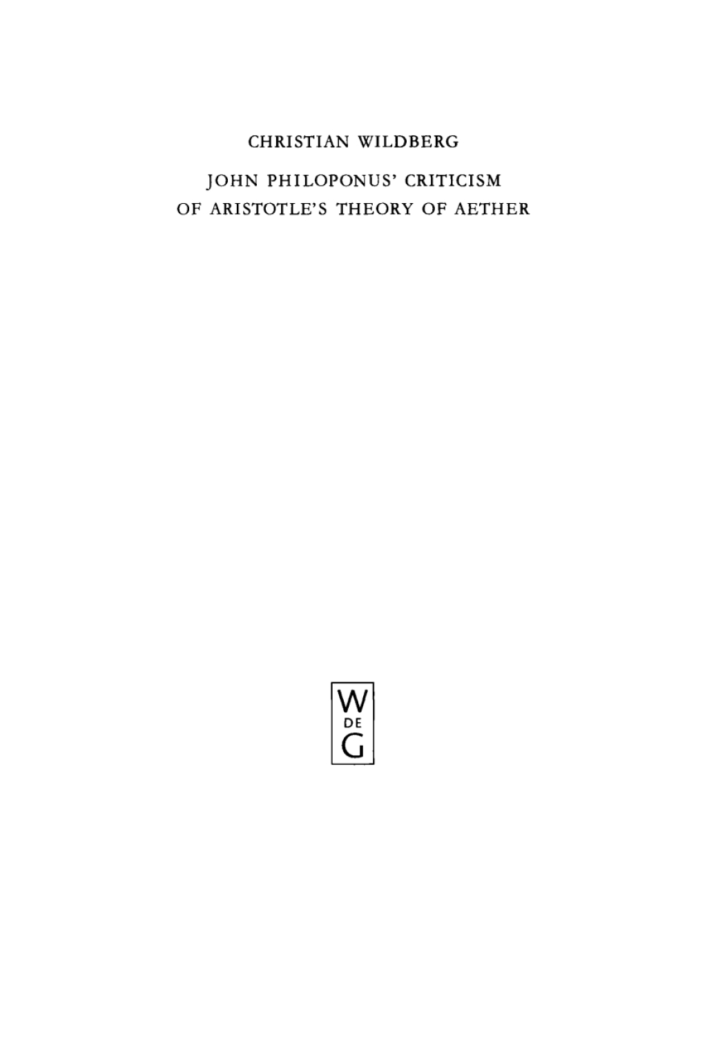 ISBN 9783110104462 product image for John Philoponus' Criticism of Aristotle's Theory of Aether - 1st Edition (eBook) | upcitemdb.com
