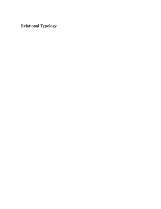 Imagen de portada: Relational Typology 1st edition 9783110095913