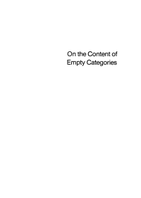 Titelbild: On the Content of Empty Categories 1st edition 9783110130386