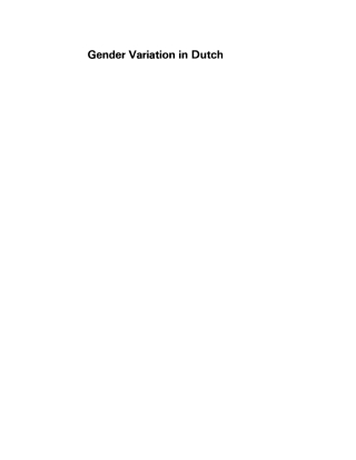 Imagen de portada: Gender Variation in Dutch 1st edition 9783110130393