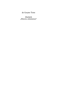 Imagen de portada: Abaelards „Historia calamitatum“ 1st edition 9783110170122