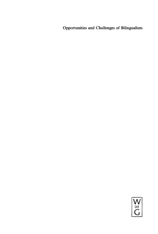 Cover image: Opportunities and Challenges of Bilingualism 1st edition 9783110173055