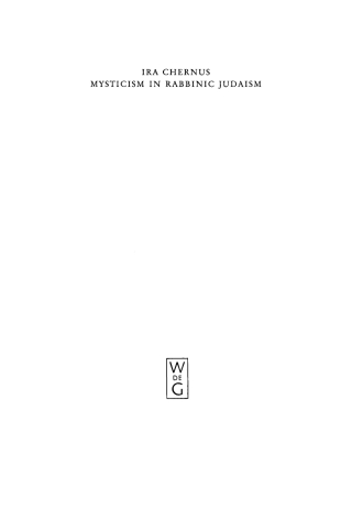 Cover image: Mysticism in Rabbinic Judaism 1st edition 9783110085891