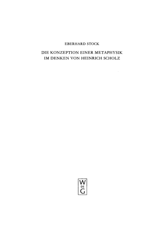 Immagine di copertina: Die Konzeption einer Metaphysik im Denken von Heinrich Scholz 1st edition 9783110111767