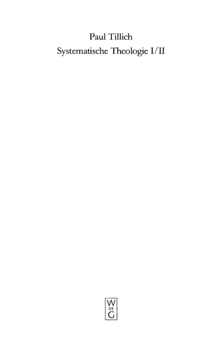 Cover image: Systematische Theologie I und II 1st edition 9783110114607