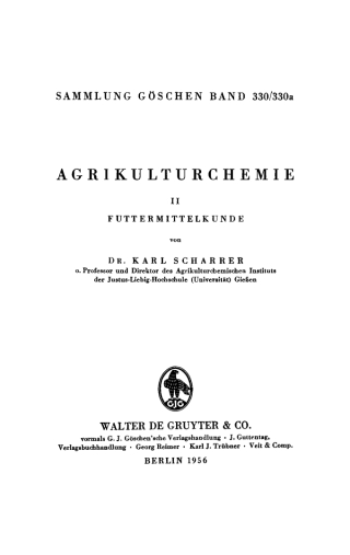 Cover image: Futtermittelkunde 1st edition 9783110061079